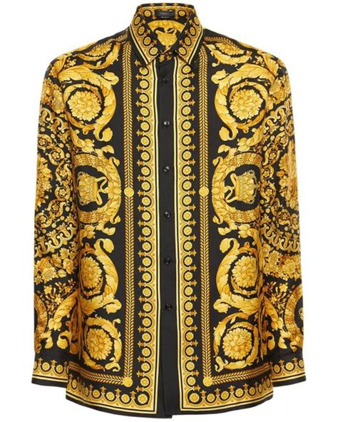 versace barocco print silk-twill shirt|Versace barocco t shirt.